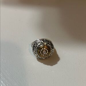 Ring Silver and Gold Ornate Design